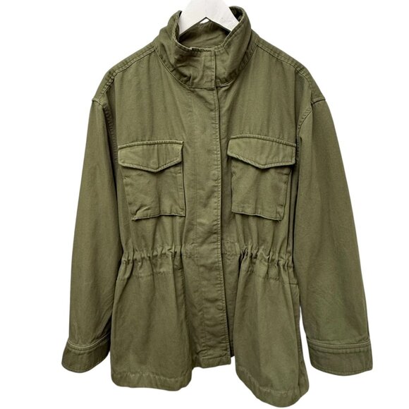 GAP Utility Jacket Size Medium Military Green Casual Drawstring Womens Coat - Picture 1 of 9